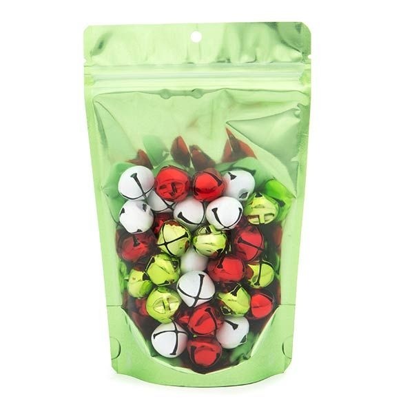 Stå upp påsar Transparent/Grön 13x7,9x20,6cm | 57 gram (100 st) [ZBGB3GR]