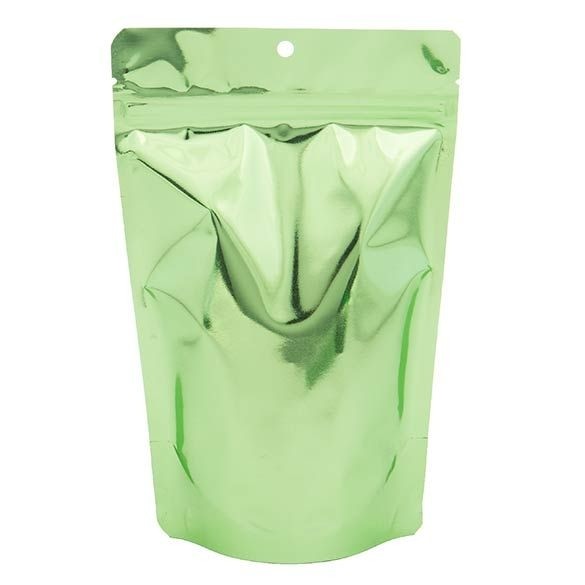 Stå upp påsar Transparent/Grön 13x7,9x20,6cm | 57 gram (100 st) [ZBGB3GR]