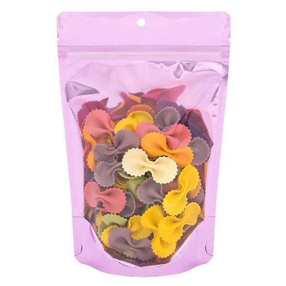 Stå upp påsar Transparent/Roze 13x7,9x20,6cm | 113 gram (100 st) [ZBGB3PK]