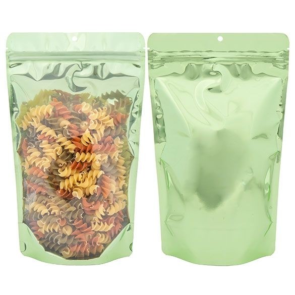 Stå upp påsar Transparent/Grön 17,1x8,9x28,6cm | 340 gram (100 st) [ZBGB4GR]