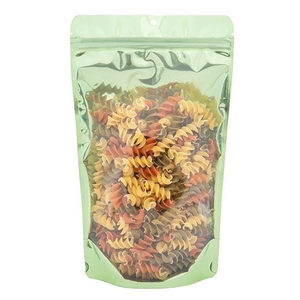 Stå upp påsar Transparent/Grön 17,1x8,9x28,6cm | 340 gram (100 st) [ZBGB4GR]