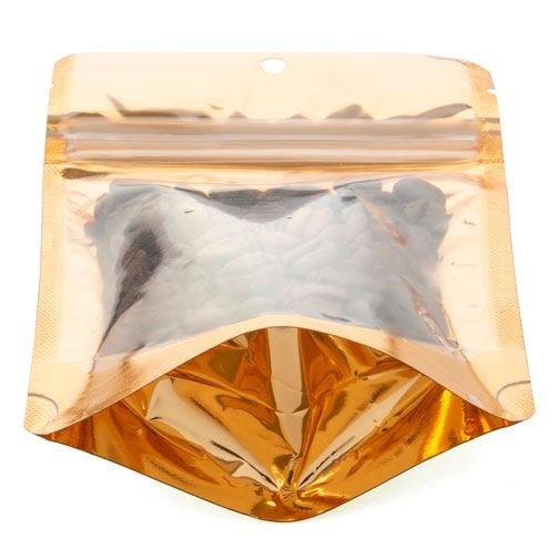 Stå upp påsar Transparent/Orange 10,2x6x15,2cm | 57g- (100 st) [ZBGB2PC]