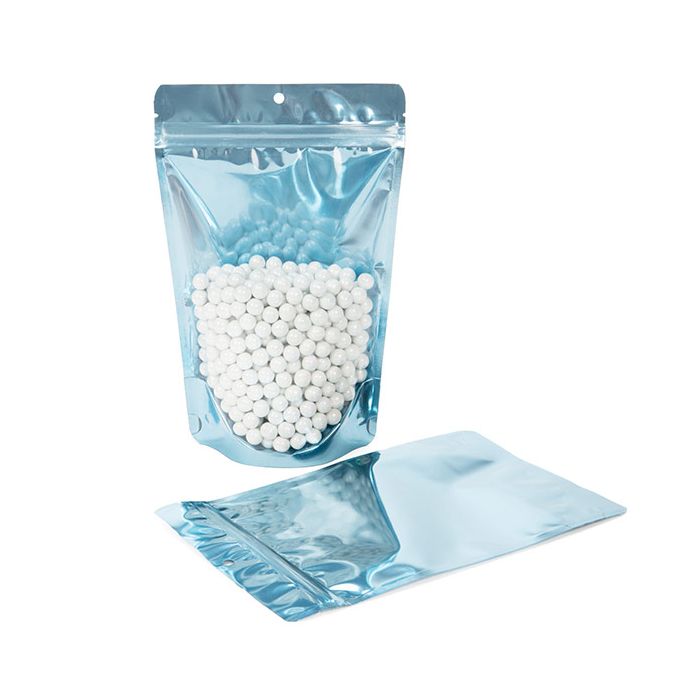 Brilliant Blå Stå upp påsar 15 x 9 x 23 cm med upphängningshål (100 st) [ZBGB7BL]