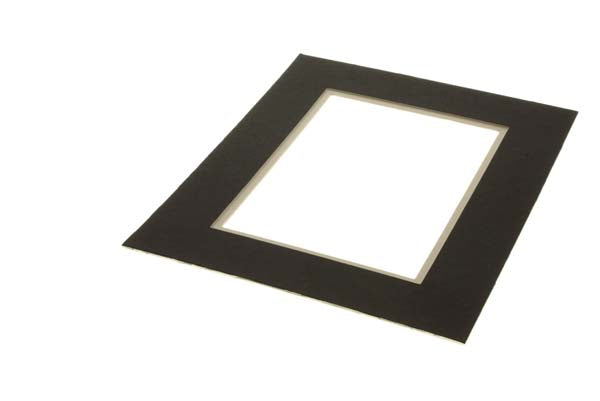 Passepartout Dubbel tjock Svart/Vit 12,7x17,8cm med 9,2x14,3cm Fönster (10 st) [MD20156]