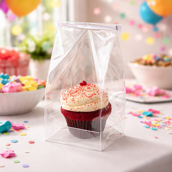Cupcakepåsar för singlar 10,2x10,2x22,9cm (100 st) [CBG1XL]