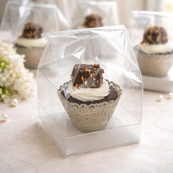 Cupcakepåsar med pappersbotten för singlar 10,2 x 10,2 x 17,8cm (100 st) [CBG4]