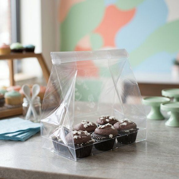 Cupcakepåsar för sex miniatyrer med insats 17,8 x 10,2 x 22,9 cm (100 st) [CBG6]