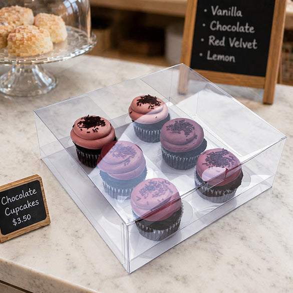 Cupcakeboxar för sex personer 22,9x22,9x10,2 cm (100 st) [CBS175]