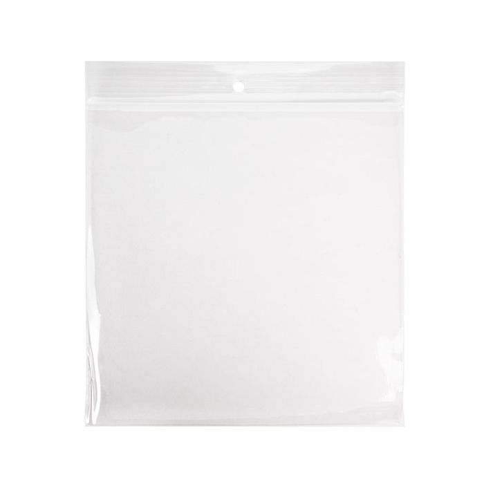 Blixtlåspåsar med runt hål 15,2x15,2 cm PE 100 micron (100 St) [CEZ4R66]