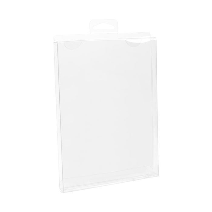 Plastlådor 13,7x1,6x18,8cm Kristallklart med galge i mitten (25 st) [CHFB1]