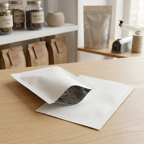 Plastpåsar Vit 6,5x9cm Förslutbar permanent stängning (100 st) [CRB1W]