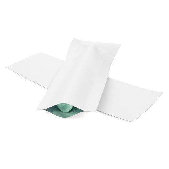 Plastpåsar Vit 3,8x10,2cm Förslutbar permanent stängning (100 st) [CRB4W]