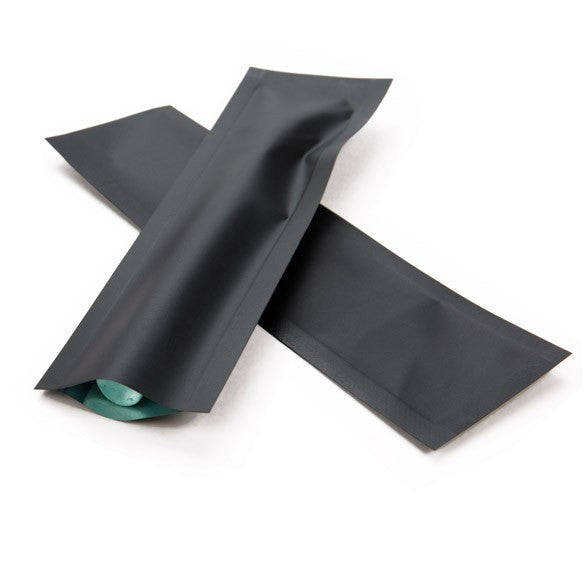 Plastpåsar Matt Svart 3,8x12,7cm Förslutbar permanent stängning (100 st) [CRB5B]