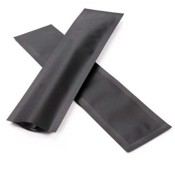 Plastpåsar Matt Svart 3,8x15,2cm Förslutbar permanent stängning (100 st) [CRB6B]