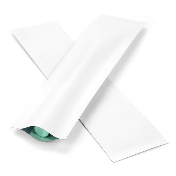 Plastpåsar Matt Vit 3,8x15,2cm Förslutbar permanent stängning (100 st) [CRB6W]
