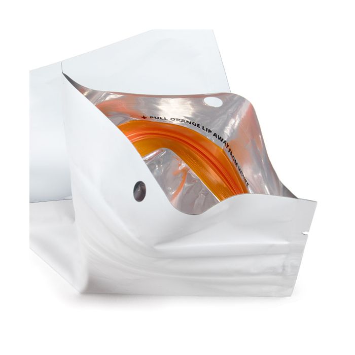 Blixtlåspåsar med barnskyddad dragkedja Matte White 10.2x16.5 cm (100 st) [CRHZB5MW]