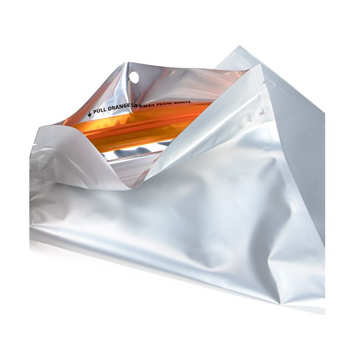 Blixtlåspåsar med barnskyddad dragkedja Matte Silver 12,7x20,8 cm (100 st) [CRHZB6MS]