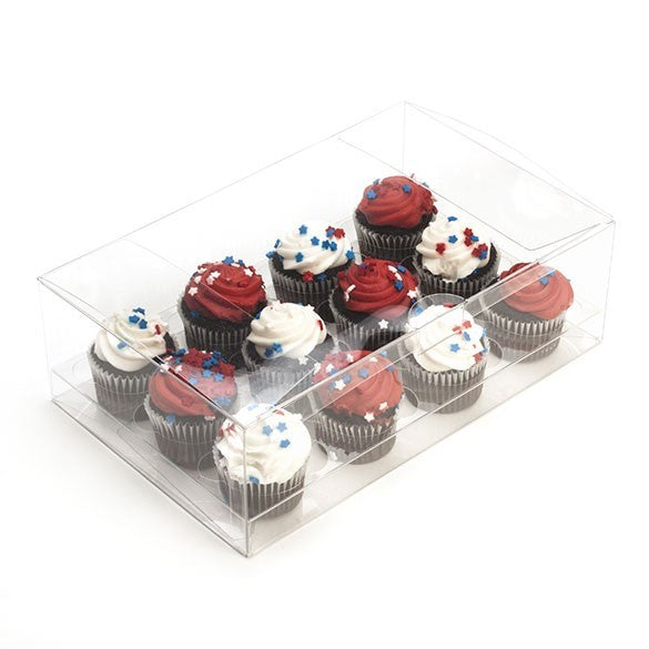 Cupcake lådor för dussin minibitar 24,1x15,2x7,6cm (100 st) [CBS178]