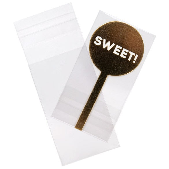 Plastpåsar 4,6x7,9cm Transparent med Tejpremsa (100 st) [B1H3]