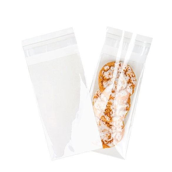 Plastpåsar 6,4x11,5cm Transparent med Tejpremsa (100 st) [B2H4H]