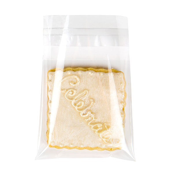 Plastpåsar 8x8,5+3cm Transparent med Tejpremsa (100 st) [B33]