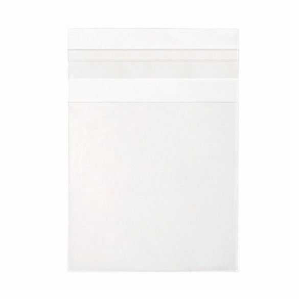 Plastpåsar 8x8,5+3cm Transparent med Tejpremsa (100 st) [B33]