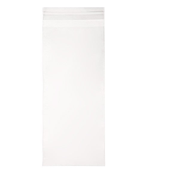 Plastpåsar 11x24cm Transparent med Tejpremsa (100 st) [B49]