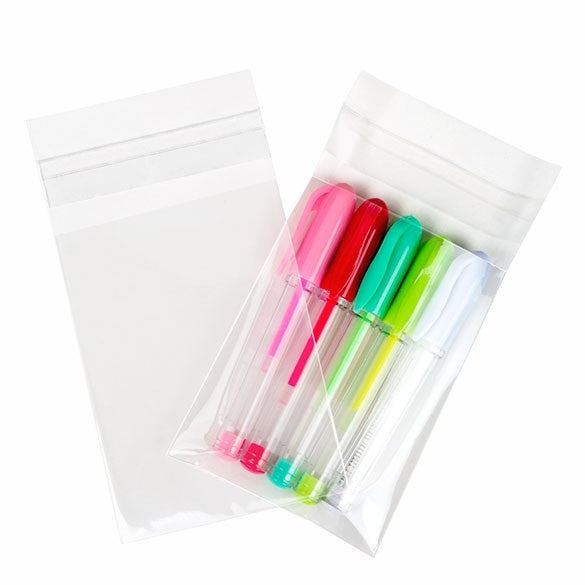 Plastpåsar 6,4x8,9cm Transparent med Tejpremsa (250 st) [VL2]