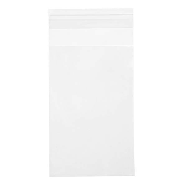 Plastpåsar 8,5x13cm Transparent med Tejpremsa (100 st) [B3]