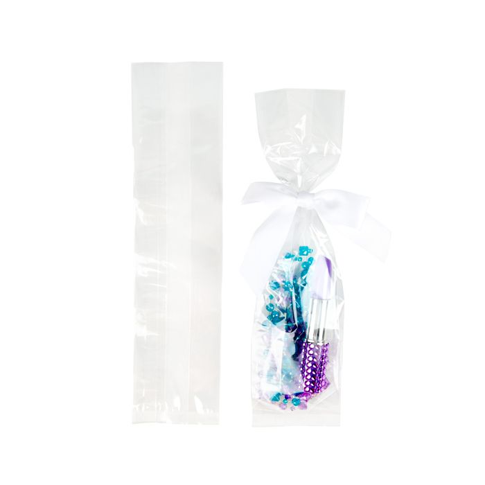 Plastpåsar 6,4x5,1x24,8cm med Sidoinvik (100 st) [FDAGB10]