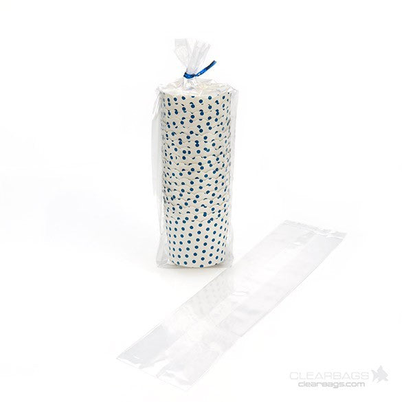 Plastpåsar 6,4x5,1x24,8cm med Sidoinvik (100 st) [GB22]