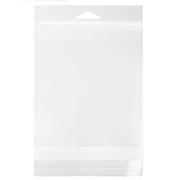 Cellofanpåsar med Eurohål 13,8x13,3cm Transparent med Tejpremsa (100 st) [HB5X5]