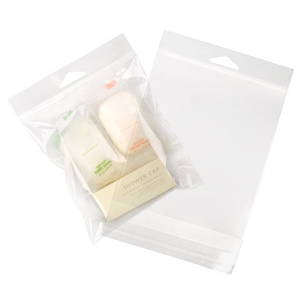 Cellofanpåsar med Eurohål 13,8x13,3cm Transparent med Tejpremsa (100 st) [HB5X5]