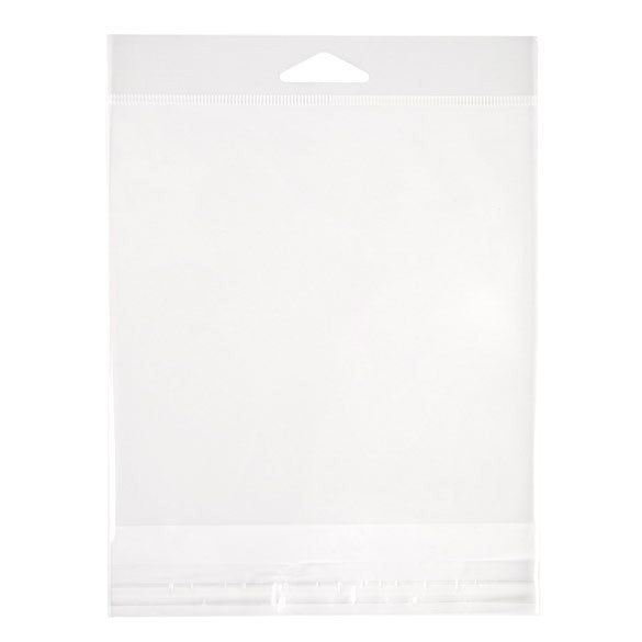 Cellofanpåsar med Eurohål 14,4x14,1cm Transparent med Tejpremsa (100 st) [HB5X5M]