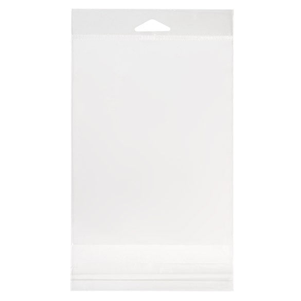 Cellofanpåsar med Eurohål 13,5x17,1cm Transparent med Tejpremsa (100 st) [HB6B1]