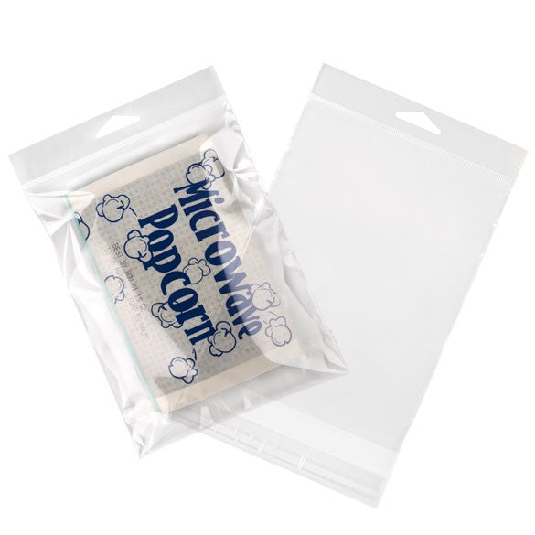 Cellofanpåsar med Eurohål 13x17,1cm Transparent med Tejpremsa (100 st) [HB6B2]