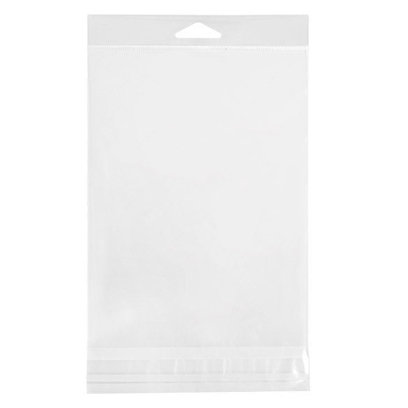 Cellofanpåsar med Eurohål 14,4x19,1cm Transparent med Tejpremsa (100 st) [HB7B1]