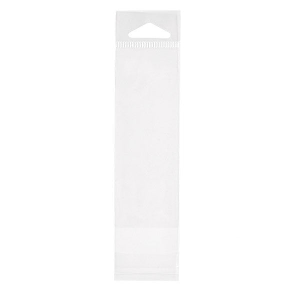 Cellofanpåsar med Eurohål 3,8x12,7cm Transparent med Tejpremsa (100 st) [HB1X5]
