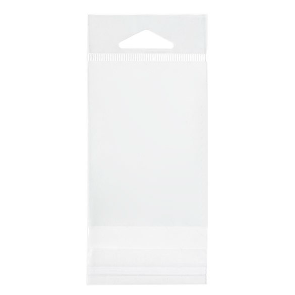 Cellofanpåsar med Eurohål 6,4x8,9cm Transparent med Tejpremsa (100 st) [HB2]