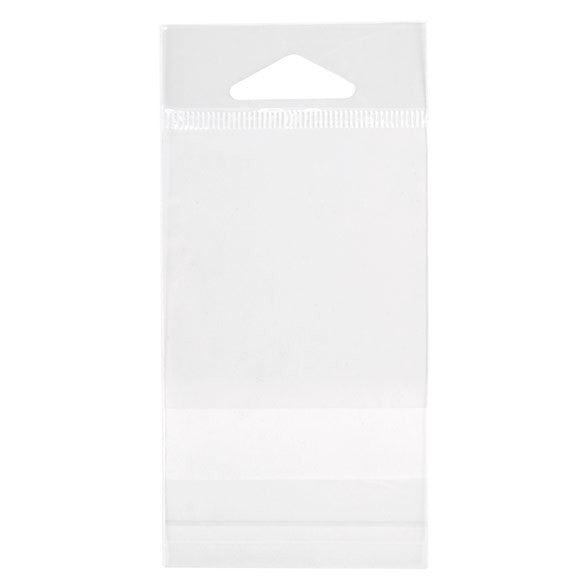 Cellofanpåsar med Eurohål 6,4x6,7cm Transparent med Tejpremsa (100 st) [HB2X2]