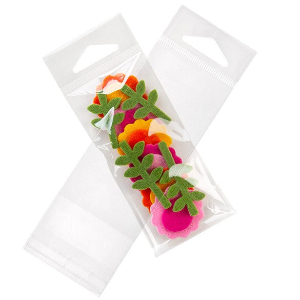 Cellofanpåsar med Eurohål 5,1x10,2cm Transparent med Tejpremsa (100 st) [HB2X4E]