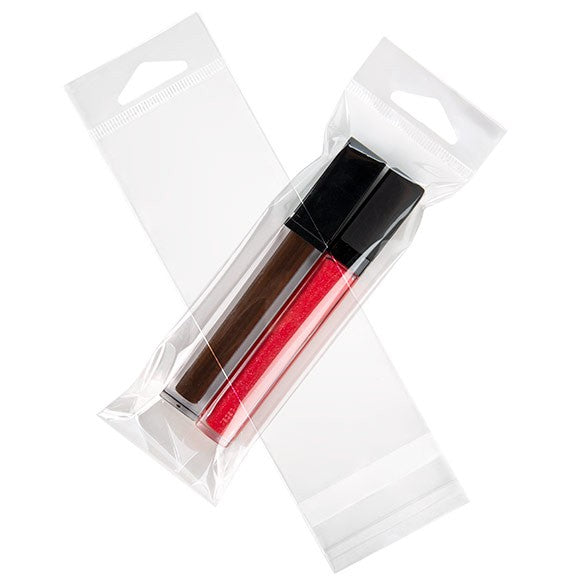 Cellofanpåsar med Eurohål 5,7x15,6cm Transparent med Tejpremsa (100 st) [HB2X6S]