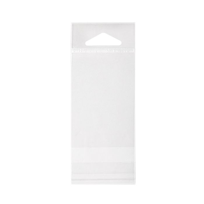 Cellofanpåsar med Eurohål 5,1x7,6cm Transparent med Tejpremsa (500 st) [J7]