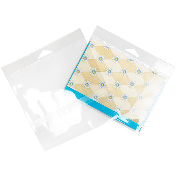 Cellofanpåsar med Eurohål 15,9x11,4cm Transparent med Tejpremsa (100 st) [HB46PC]