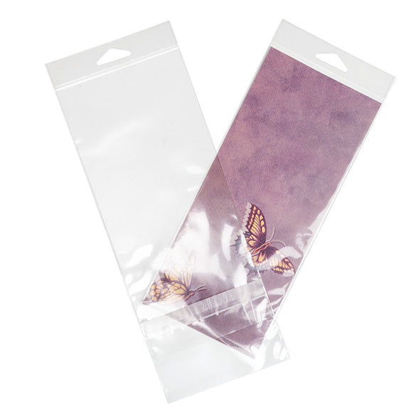 Cellofanpåsar med Eurohål 11x24,3cm Transparent med Tejpremsa (100 st) [HB49PC]