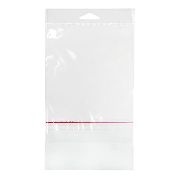 Cellofanpåsar med Eurohål 12,5x16,7cm Transparent med Tejpremsa (100 st) [HB65PC]