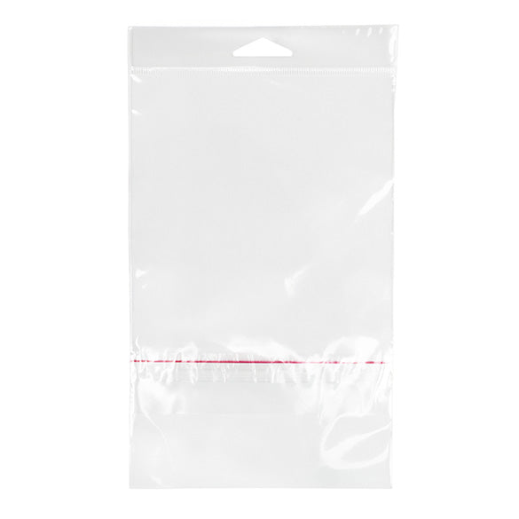 Cellofanpåsar med Eurohål 13,5x17,1cm Transparent med Tejpremsa (100 st) [HB6B1PC]