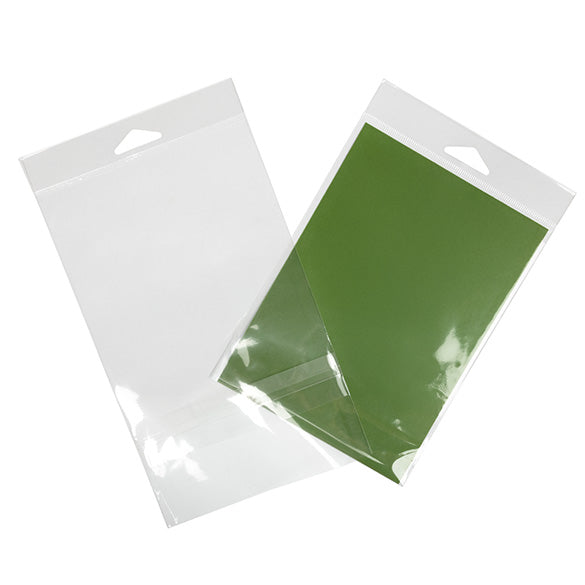 Cellofanpåsar med Eurohål 13x17,1cm Transparent med Tejpremsa (100 st) [HB6B2PC]