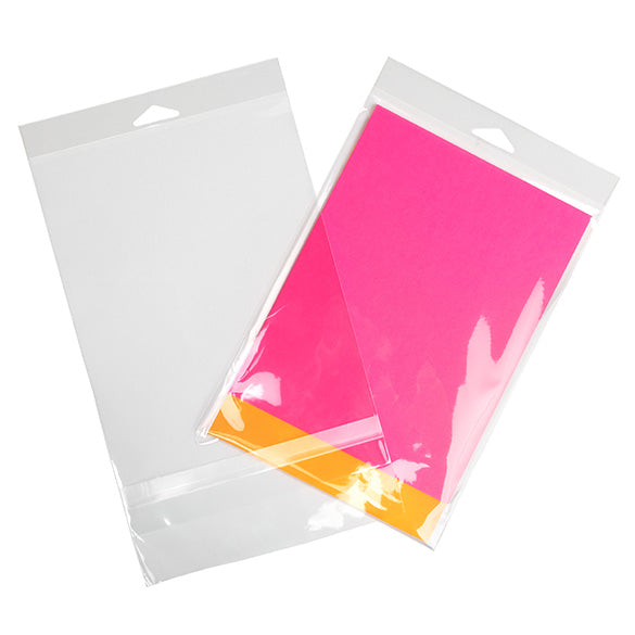 Cellofanpåsar med Eurohål 16,5x24,1cm Transparent med Tejpremsa (100 st) [HB6H9HPC]