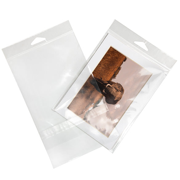 Cellofanpåsar med Eurohål 13,8x18,4cm Transparent med Tejpremsa (100 st) [HB75PC]